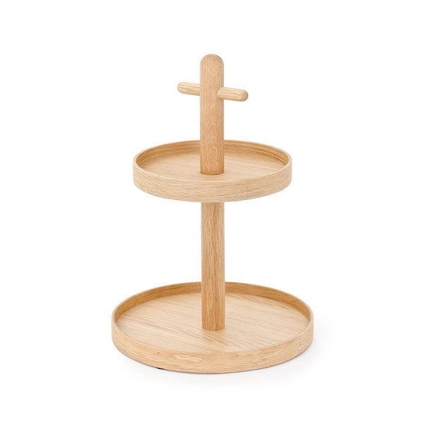 two tier fruit stand - oak