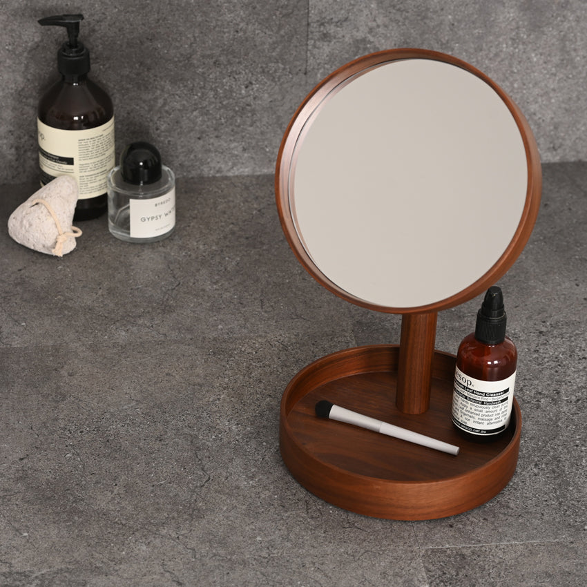 magnify mirror boutique look - walnut