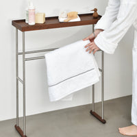 'Yoku' caddy towel rail walnut