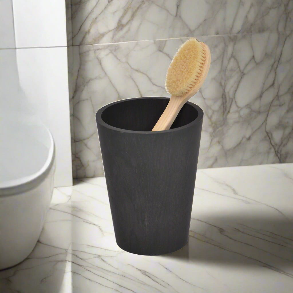 Round bin 'Mezza' dark oak
