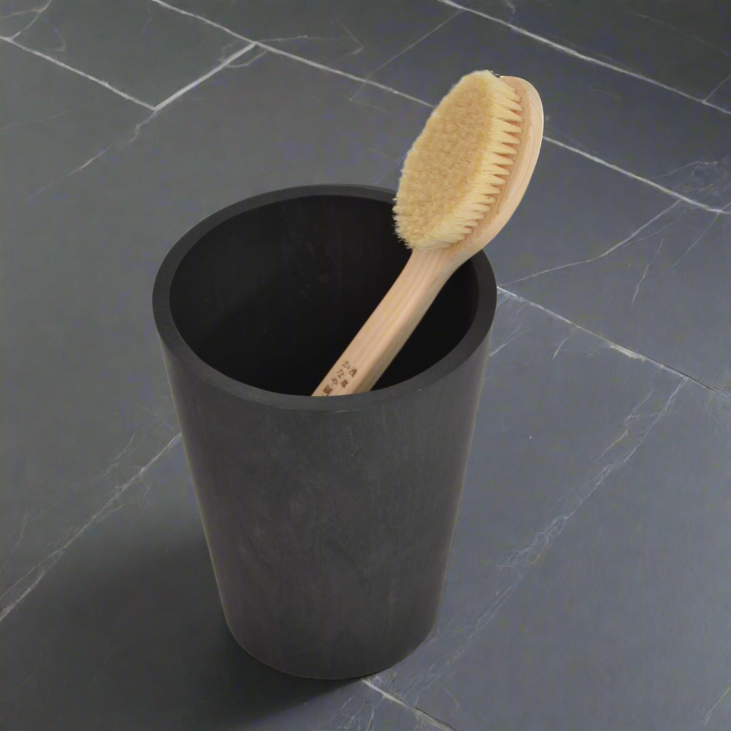 Round bin 'Mezza' dark oak