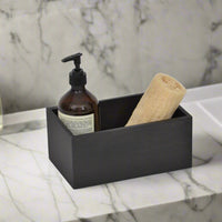 Bath accessories storage box dark oak