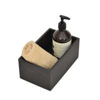 Bath accessories storage box dark oak