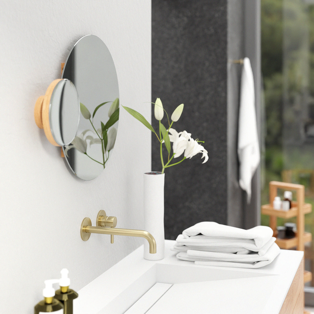wall mirror eclipse - oak