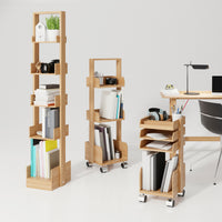 shelf storage bookie - oak