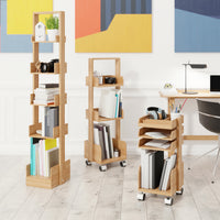 shelf storage bookie - oak