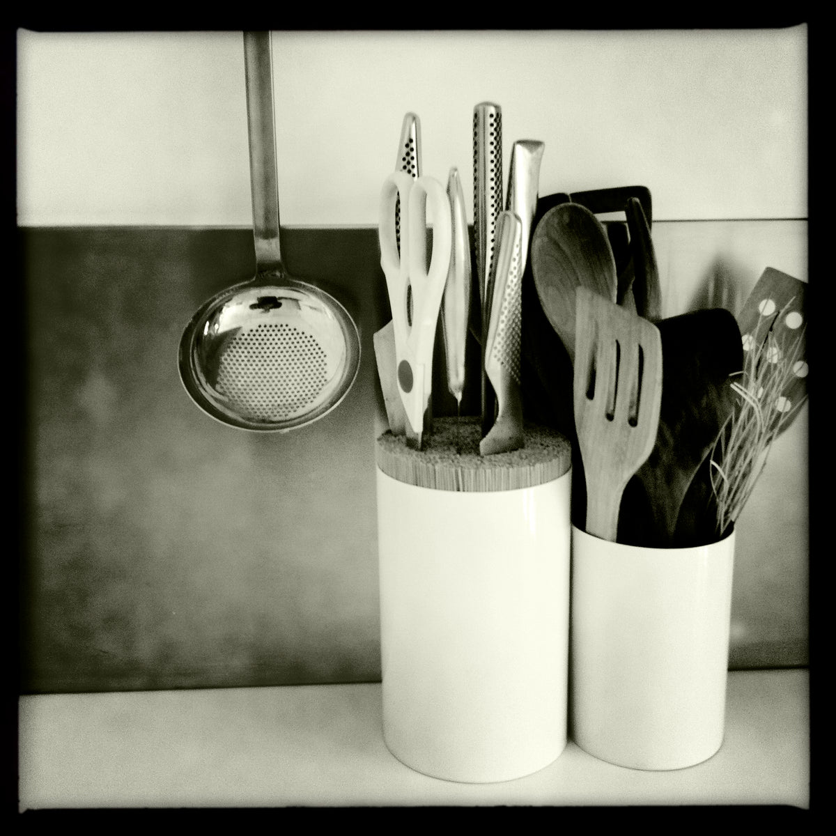 Utensils holder 'Knife & spoon' black