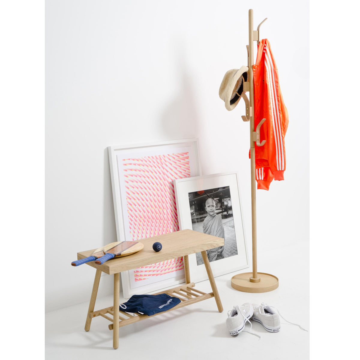 coat stand right hook - oak