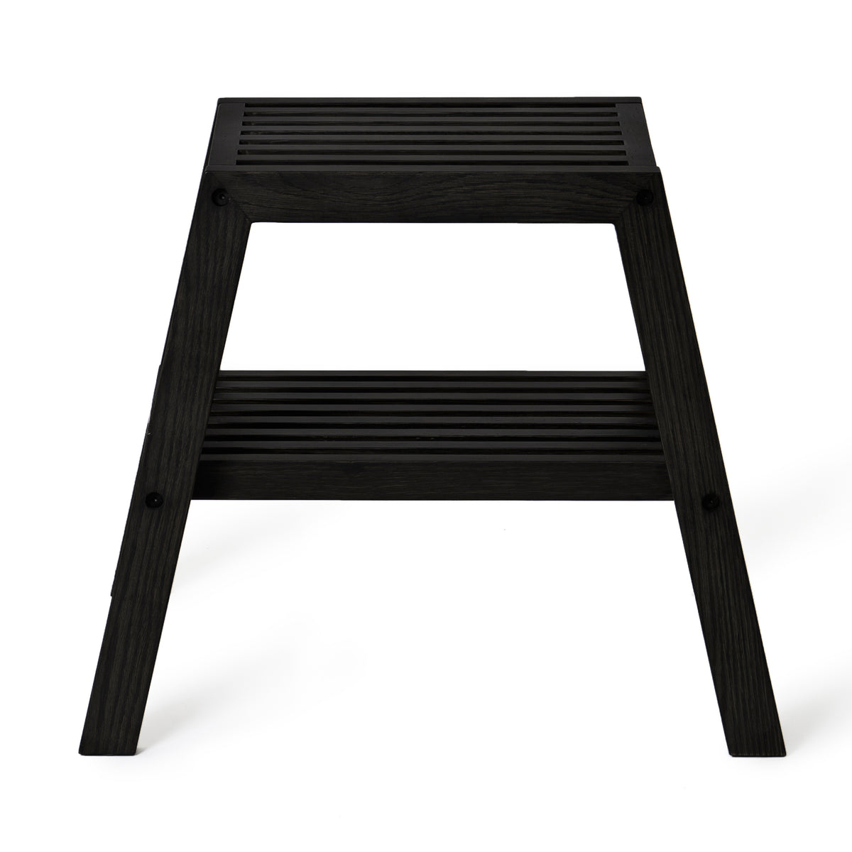 slatted stool - dark oak