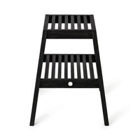 slatted stool - dark oak