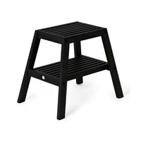 slatted stool - dark oak