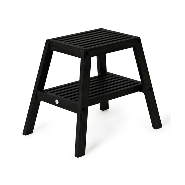 slatted stool - dark oak