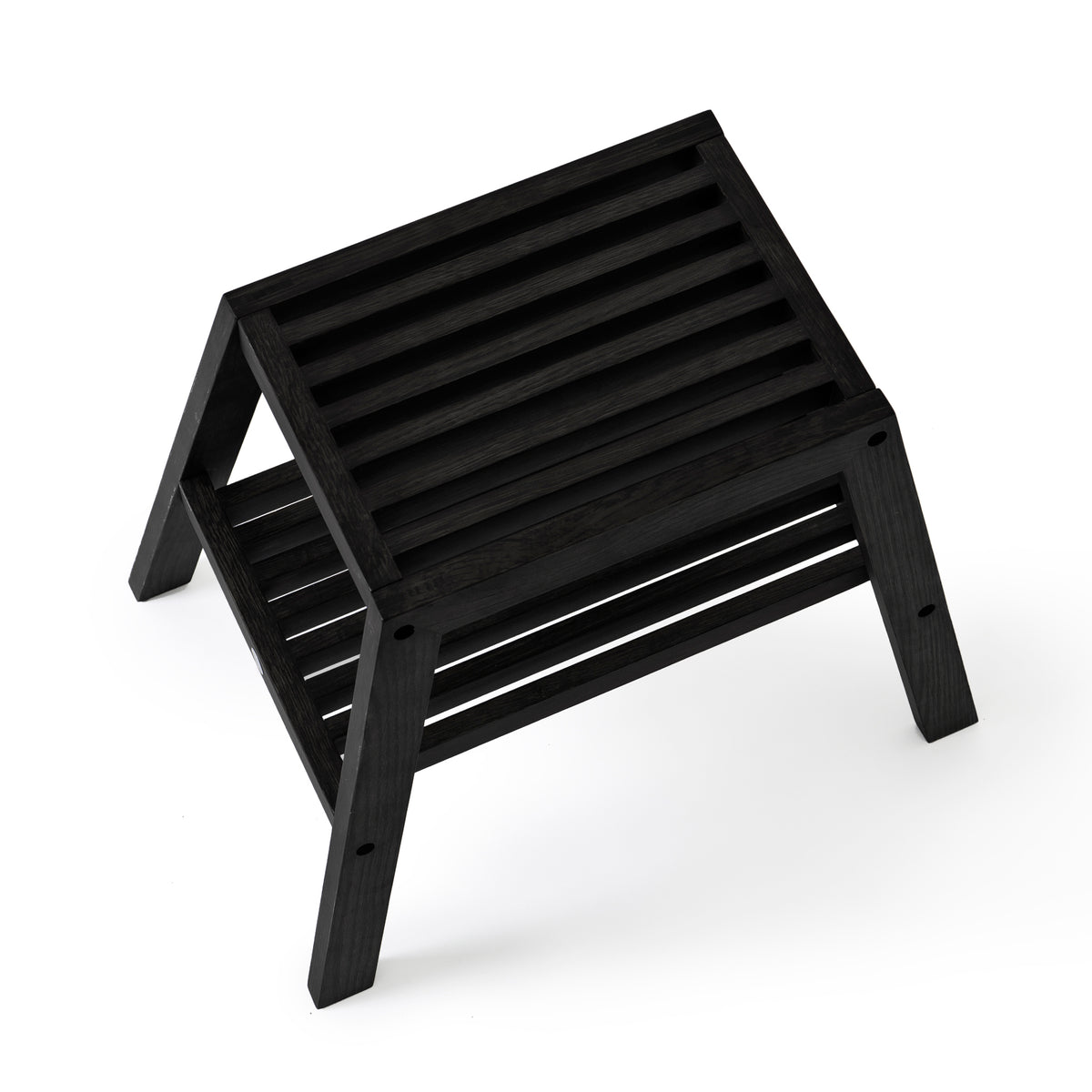 slatted stool - dark oak