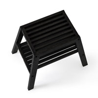 slatted stool - dark oak
