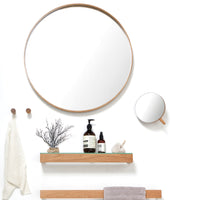wall magnify mirror slimline - oak