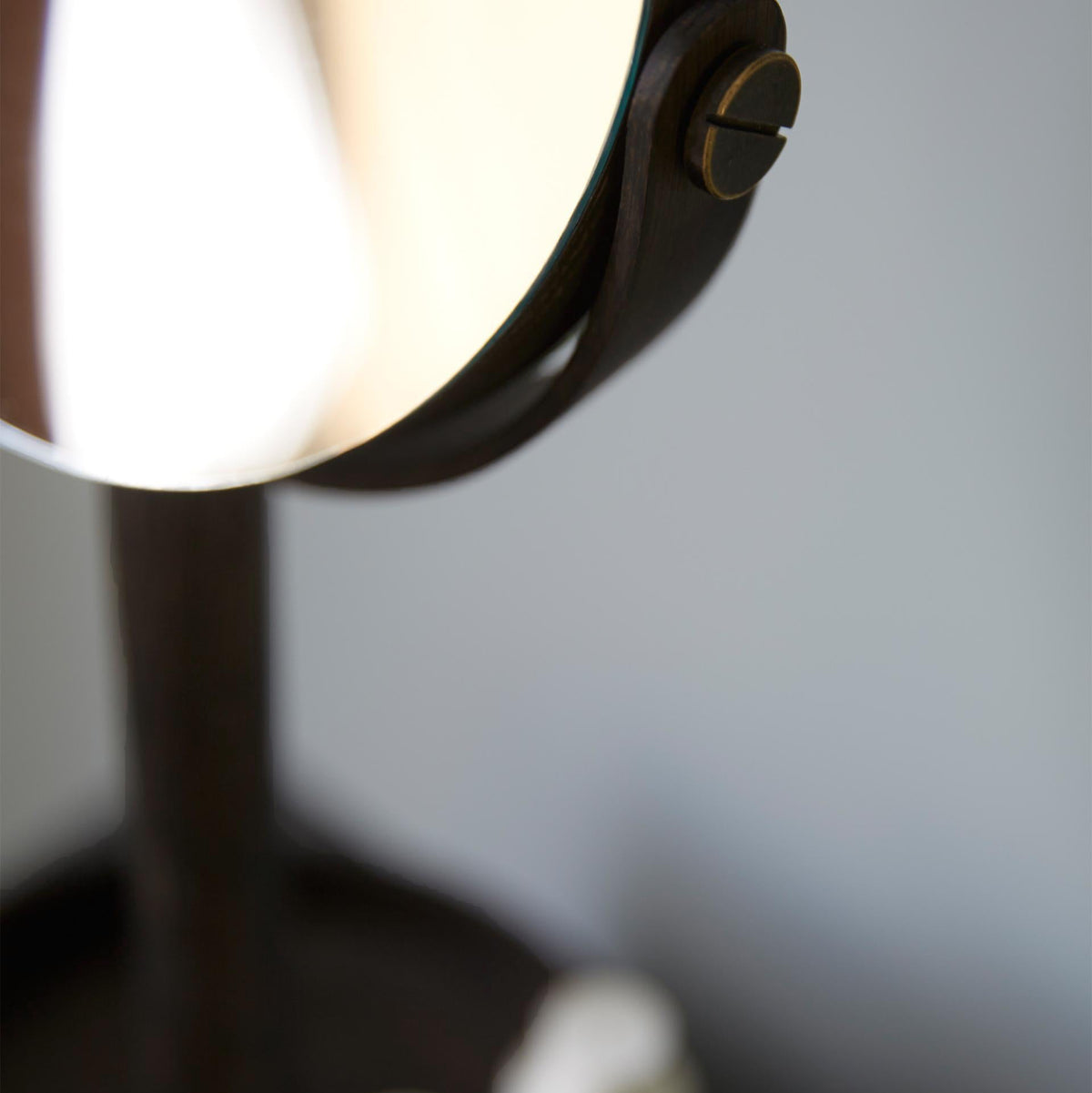 magnify mirror close up - dark oak