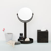magnify mirror close up - dark oak
