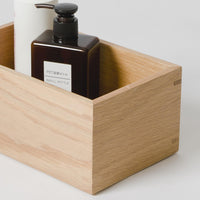 Bath accessories storage box oak