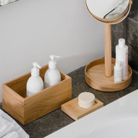 Bath accessories storage box oak