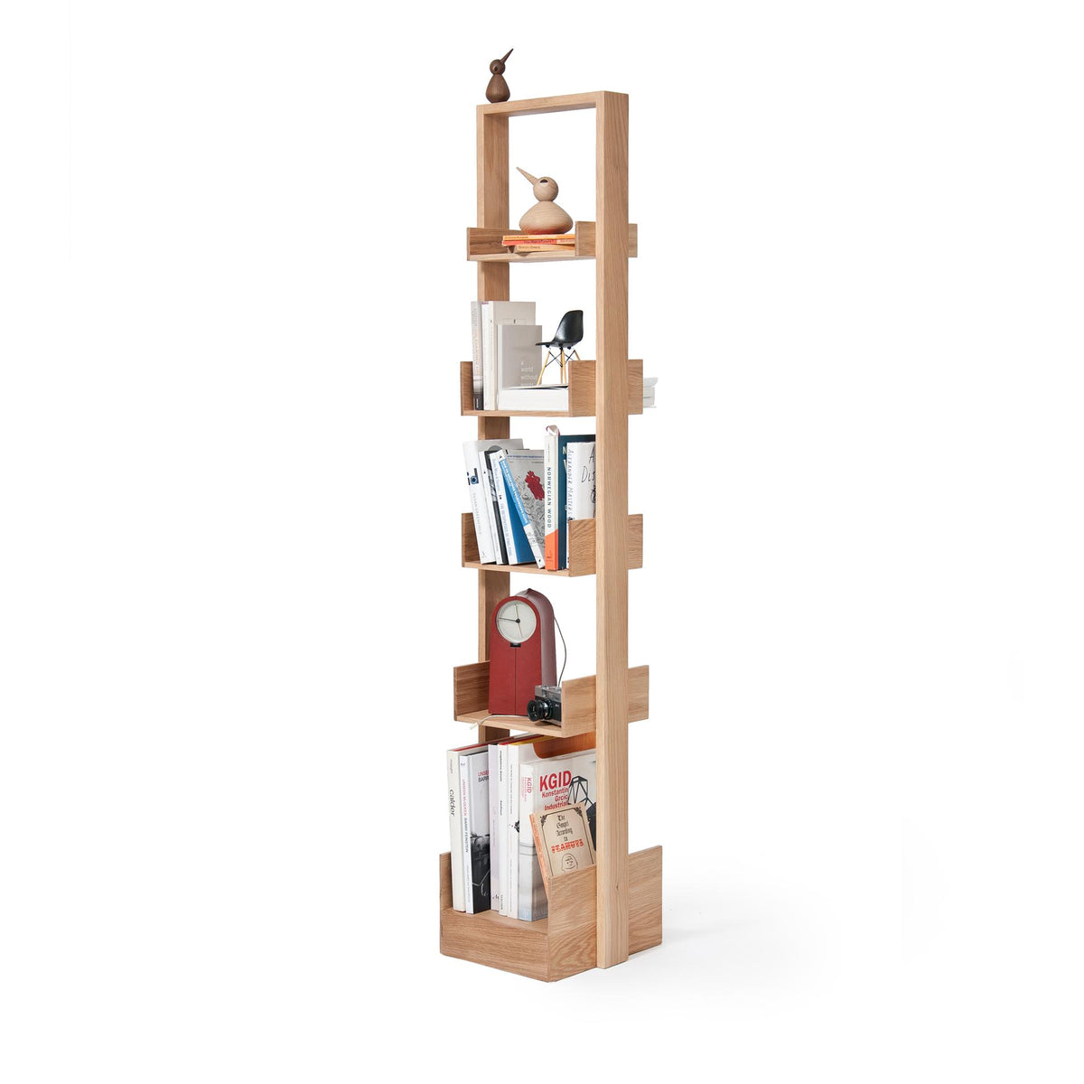 shelf storage bookie - oak