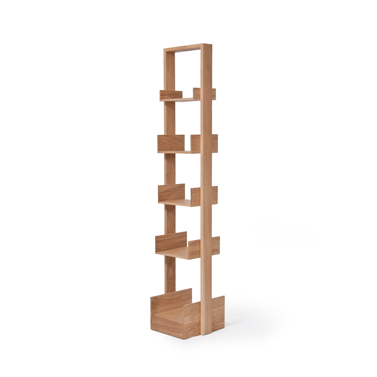 shelf storage bookie - oak