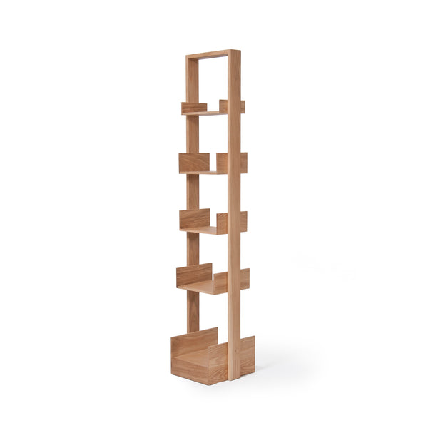 shelf storage bookie - oak