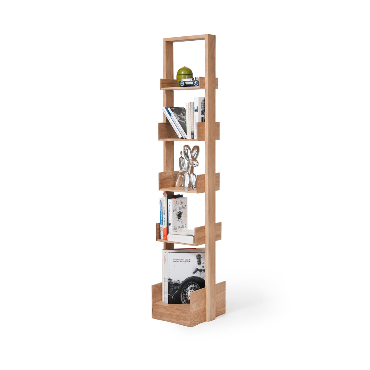 shelf storage bookie - oak