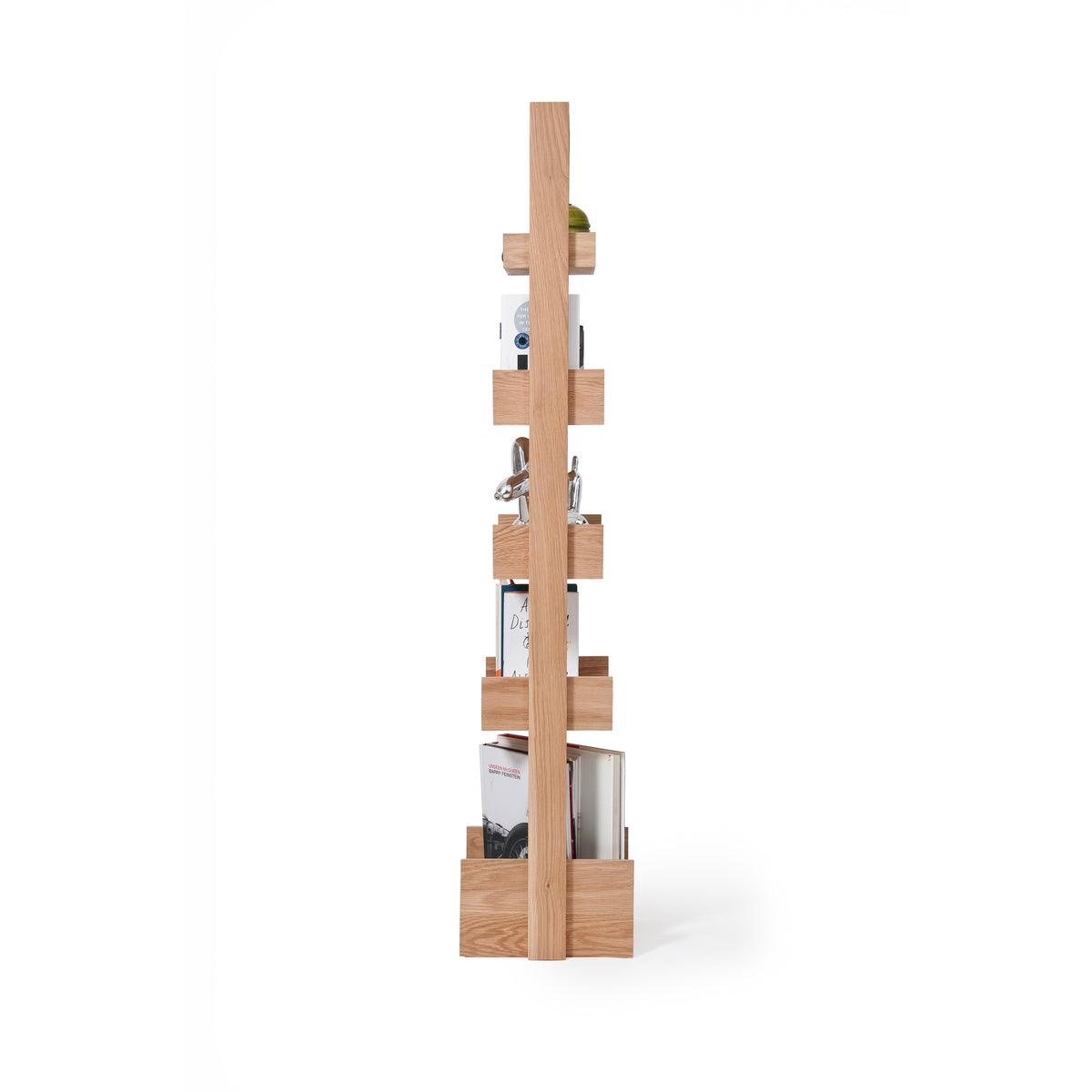 shelf storage bookie - oak