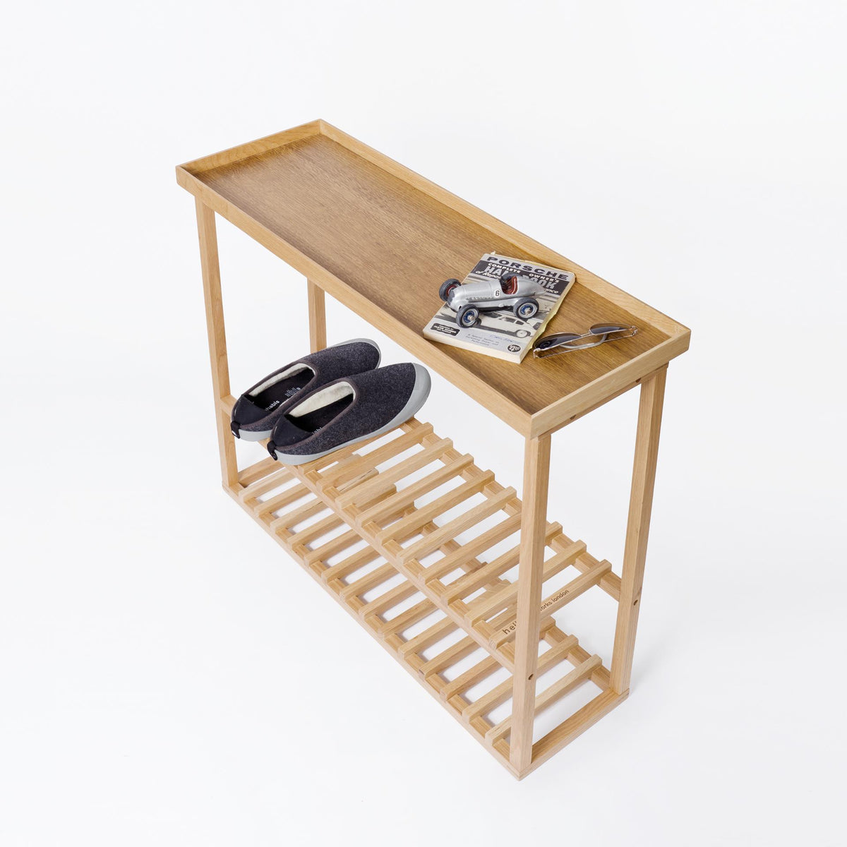 console table hello - oak