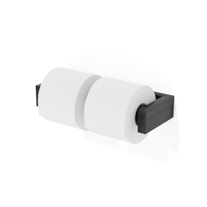 toilet roll holder double - dark oak