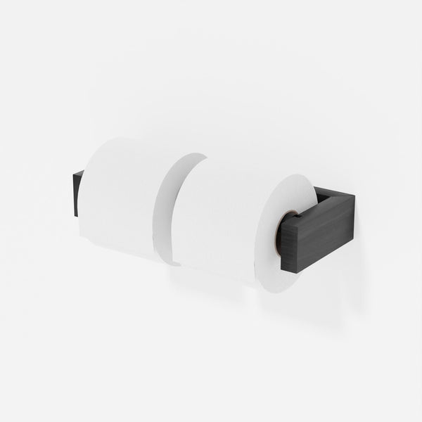 toilet roll holder double - dark oak
