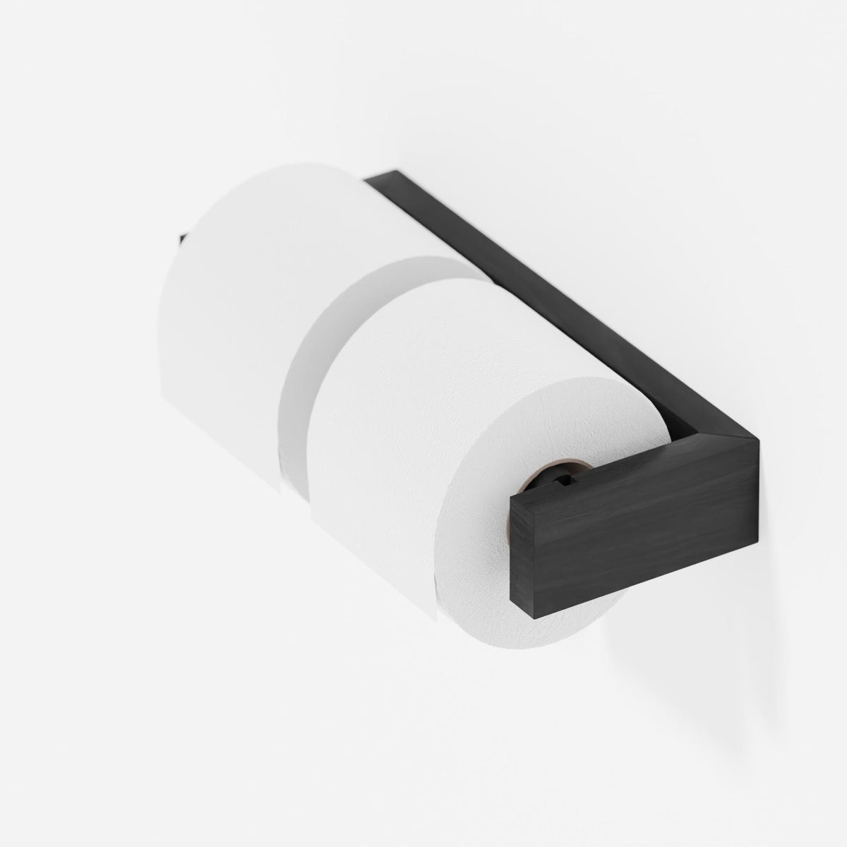 toilet roll holder double - dark oak