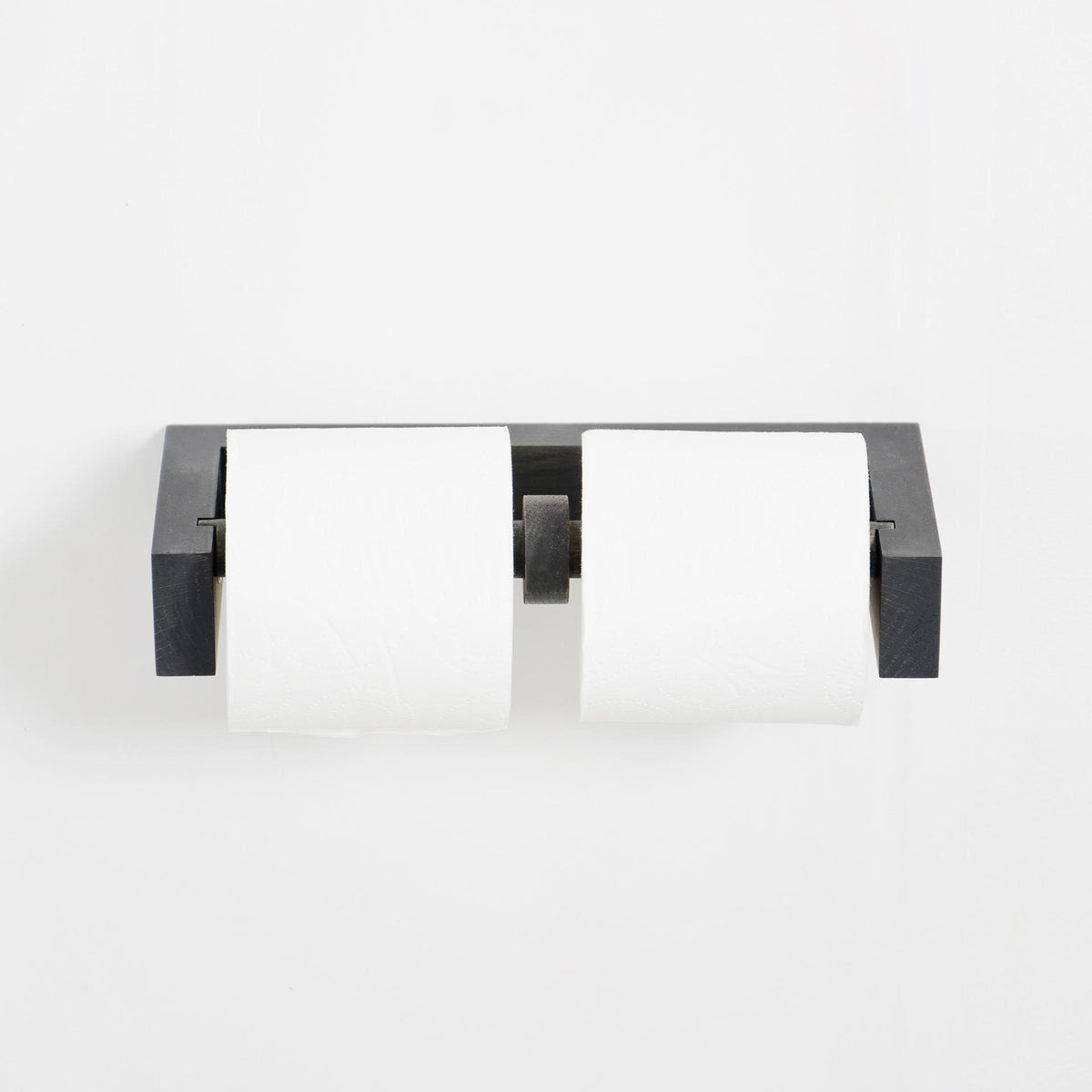 toilet roll holder double - dark oak