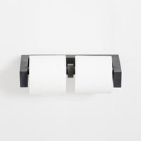 toilet roll holder double - dark oak