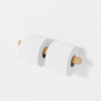 toilet roll holder double yoku - oak