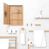 toilet roll holder double yoku - oak
