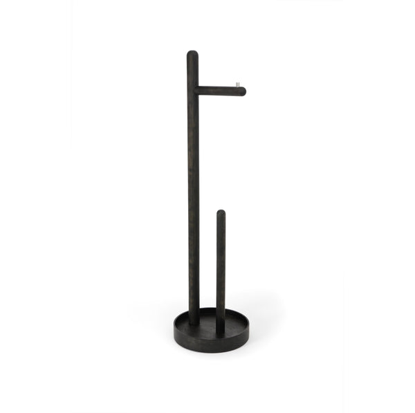 freestanding roll holder 'Yoku' dark oak