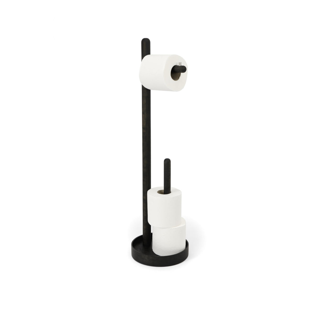 freestanding roll holder 'Yoku' dark oak