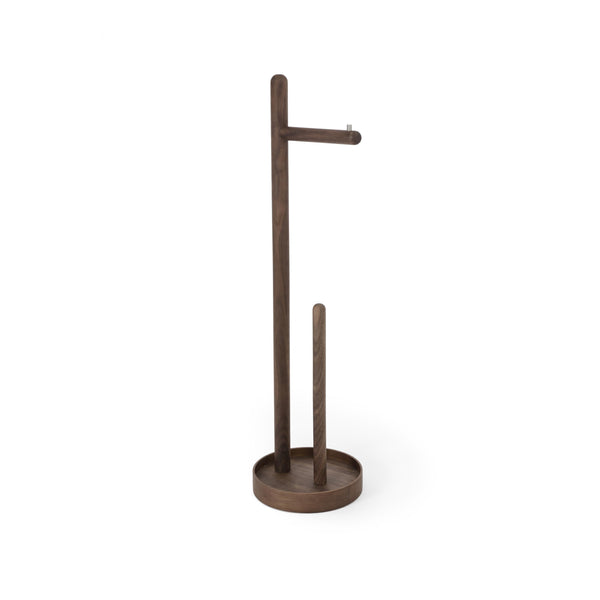 freestanding roll holder 'Yoku' walnut