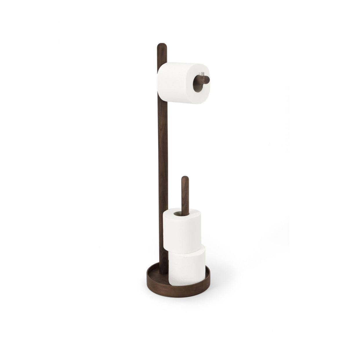 freestanding roll holder 'Yoku' walnut