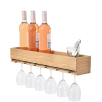 glass holder shelf - oak