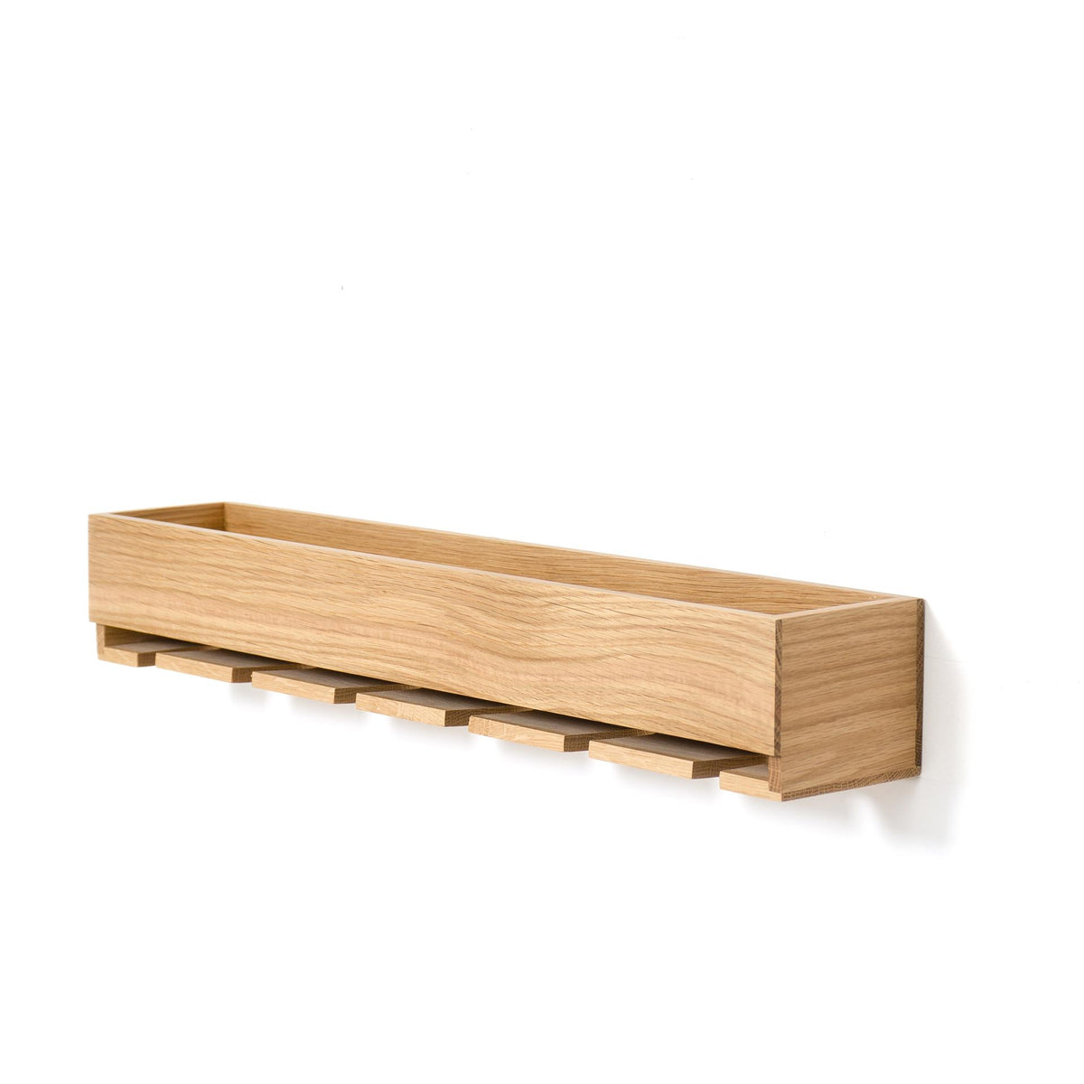 glass holder shelf - oak
