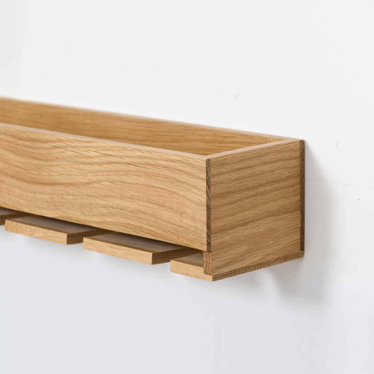 glass holder shelf - oak