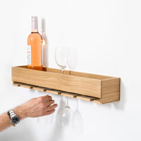 glass holder shelf - oak