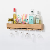 glass holder shelf - oak