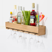 glass holder shelf - oak