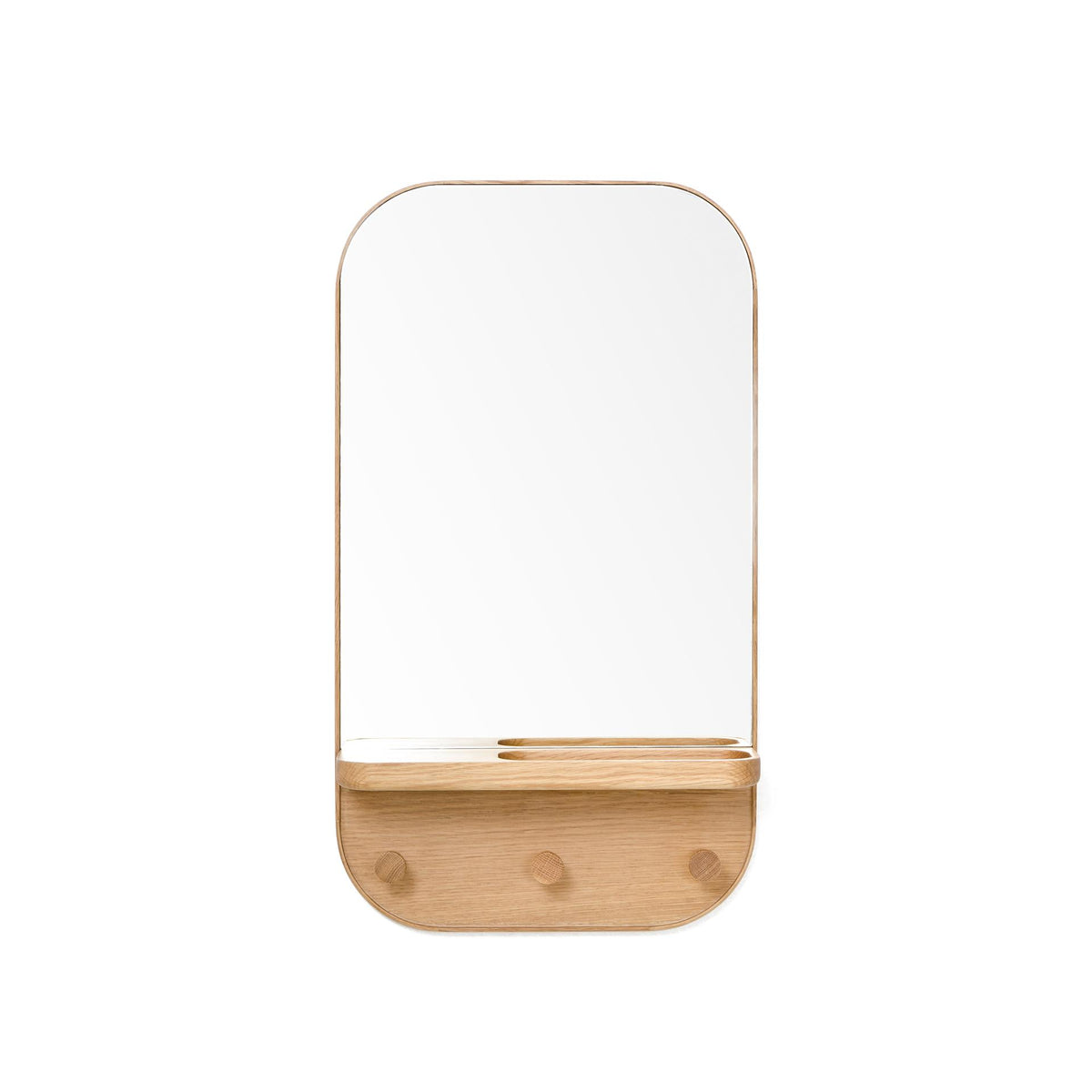 wall mirror silent butler - oak