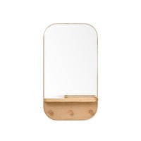wall mirror silent butler - oak