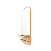wall mirror silent butler - oak