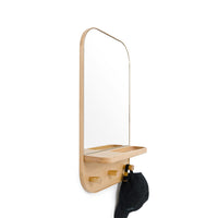 wall mirror silent butler - oak